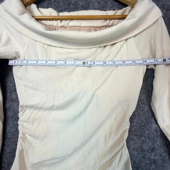 OGL Move Brami Top Women Medium Morning Mist Eco Mousse Off Shoulder Side Ruched - Picture 3 of 8